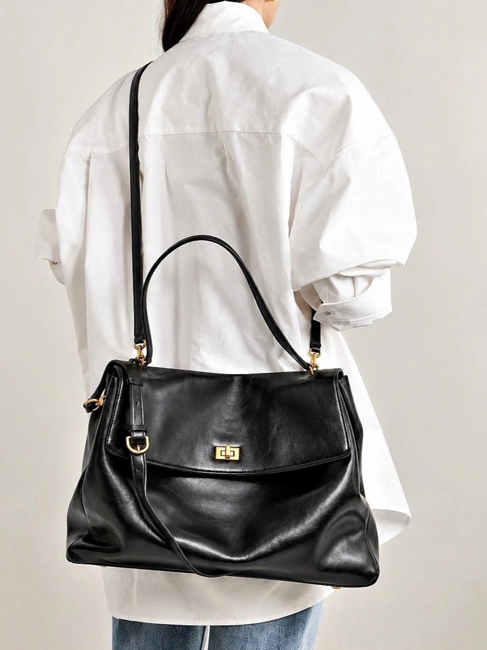 New w/ Tags Atorie Rodeo Inspired Black Leather Shoulder/Crossbody Bag.